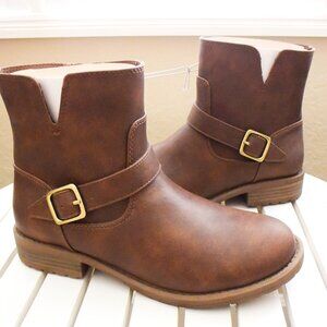 *Cat & Jack* Brown Buckle Western Cowgirl Boots - GIRLS size 4-Youth - NEW!